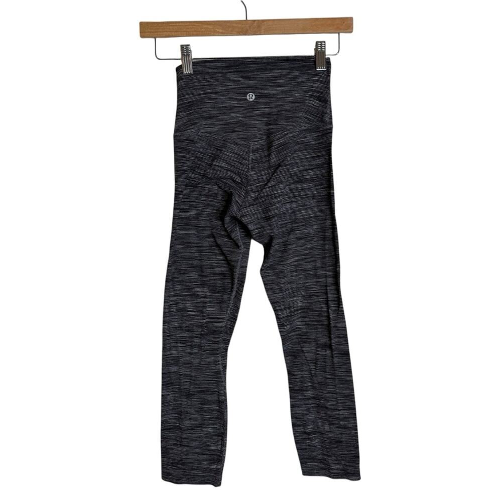 Lululemon Align High Rise Cropped Leggings 21 in Heathered‎ Black Womens 2